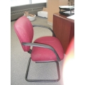 Globe Red Black Framed Guest Side Reception Chair